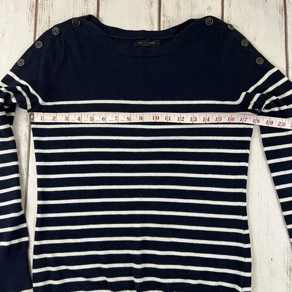 XS Banana Republic Stripped Nautical Sweater Navy/White - Picture 10 of 11